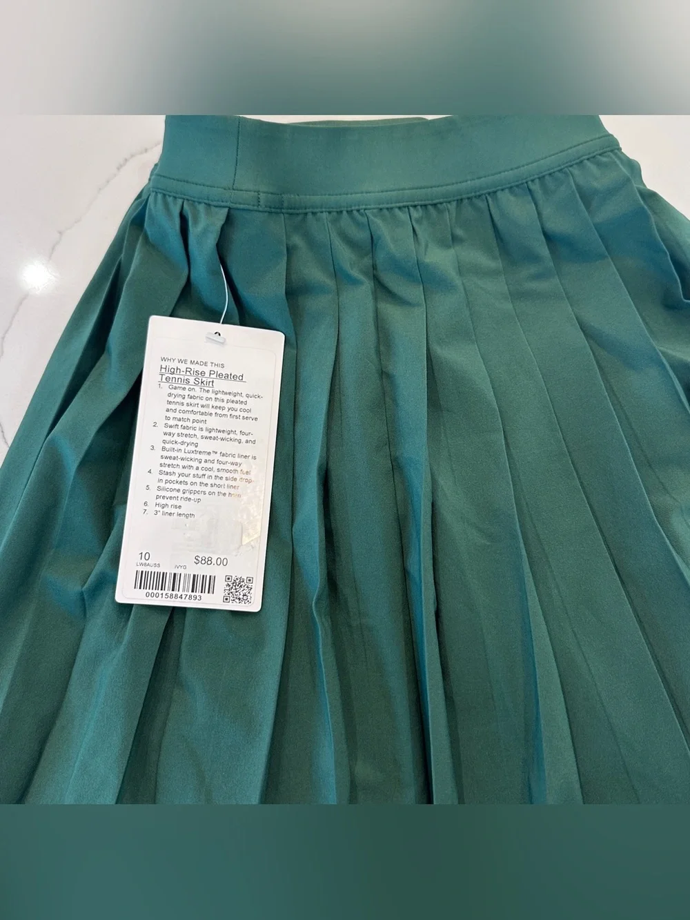 Lululemon High Rise Pleated Tennis Skirt Sz 10 Ivy Grove NWT